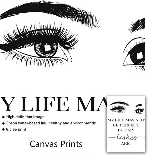 Beauty Salon Wall Decor - Eyelashes Guide Poster, Makeup Wall Art for Teen Girls, 16x24x3 inch
