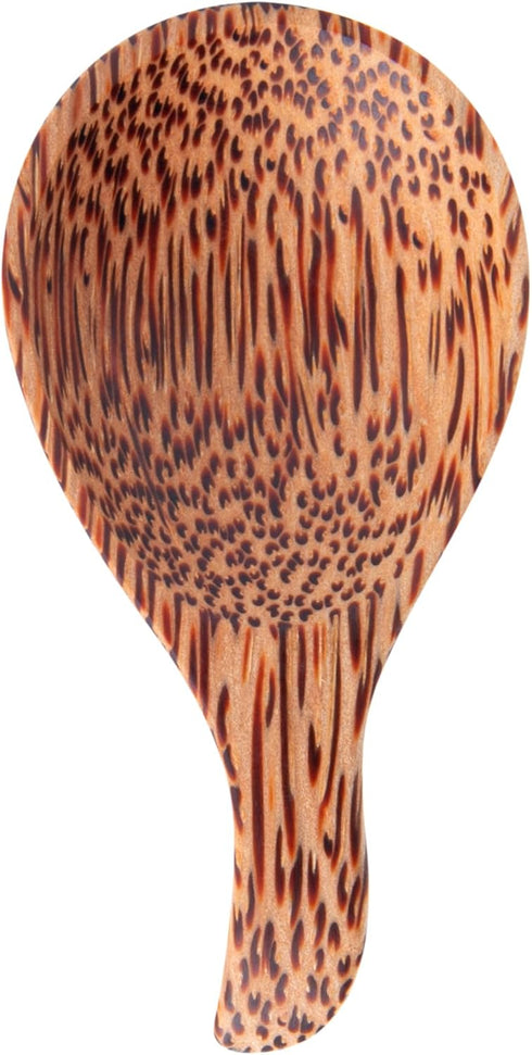 Restaurantware - Coco Casa 3.8 Inch Handmade Serving Spoons, 4 Greaseproof Coconut Spoons - Lacquered, Sustainable, Brown Coconut Serving Flatware, For Serving With Hot And Cold Foods