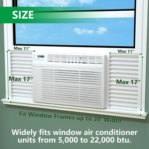 VACUUM002WHITE Window Air Conditioner Side Insulated Panel, 2PIC Insulation Panels Window Seal Kit with 4 Pressure
