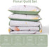 Set 2 Set Sets 68"x86" Dinjoy Floral Quilt Twin Size,Sage Green Bedspreads for Girls Pieces Cute Botanical Bedding