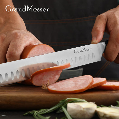 Carving Knife, 12 Inch Slicing Knife for Meat, Premium German Steel Brisket Knife with ABS Handle, Sheath & Case