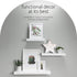 Kiera Grace Stockholm Maine Floating Wall Shelves, Set of 3, White, 12", 16", 24"