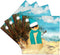 3dRose cst_173007_3 Sandy Beach Sandman with Ocean View - Fun Spoof on a Snowman-Ceramic Tile Coasters, Set of 4