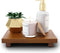 HGF Oak Wood Riser Bathroom Counter Organizer, 9''X6'' Farmhouse Vanity Tray for Candle Plant, Kitchen Countertop Decor