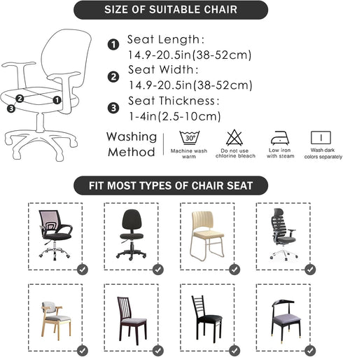 FORCHEER Office Chair Seat Covers, Stretch Desk Chair Seat Cover in Paisley Design