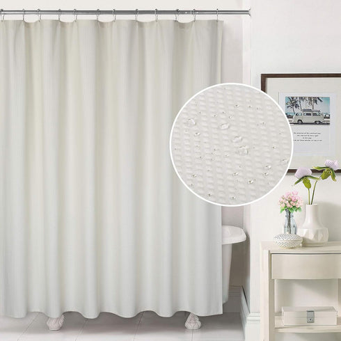 72x72 Inches CAROMIO Water Repellent Soft Microfiber Fabric Shower Curtain or Liner for Bathroom, Decorative Embossed
