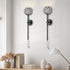 Set 2-Black Crystal Candle Sconces for Wall Decorative Candle Holder Sconce Wall Art Home Decor for Bedroom Living