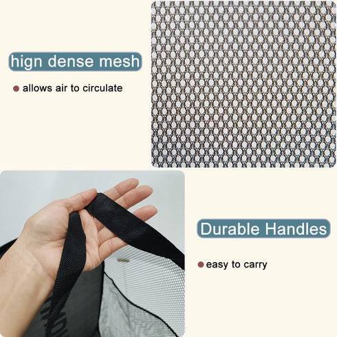 2Pack Collapsible Laundry Baskets, Pop Up Laundry Hamper Mesh Storage Bins for Kids Laundry, Blue