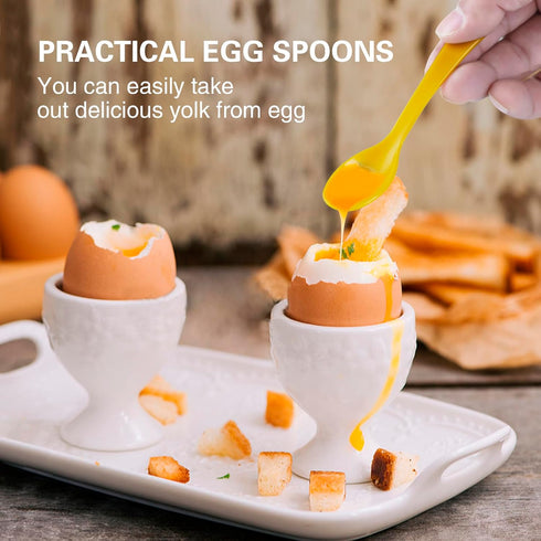 Pack of 24 Plastic Egg Spoons for Soft Boiled Eggs, Colorful Disposable Coffee Spoons for Tea, Ice Cream