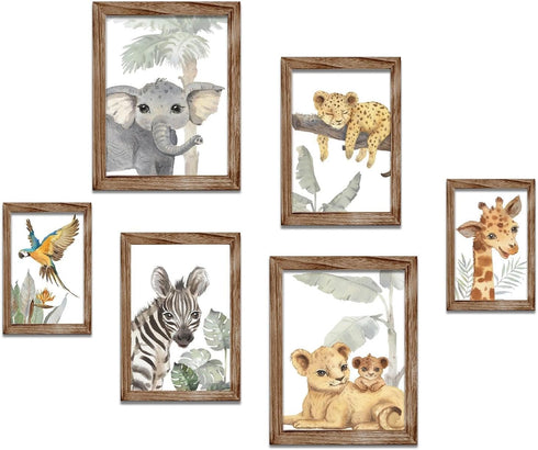HLJ ART Safari Animal Wall Art Print for Boys and Girls: Jungle