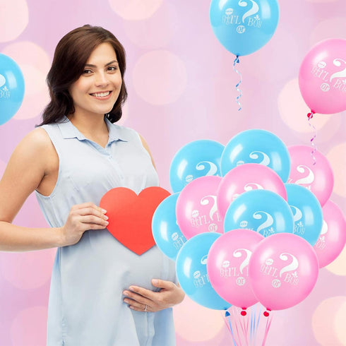 Lecpeting 20 Pcs Gender Reveal Balloons Boy or Girl, 12 Inches Latex Party Balloons for Baby Shower Decorations