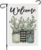 Welcome Summer Floral Mason Jar Garden Flag 12x18 Inch Double Sided Flowers Yard Outdoor Flag(A)