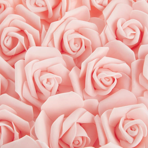Juvale Artificial Roses for Wedding Decor - 3-Inch Pink, 100 Pack Realistic Flowers for Centerpieces