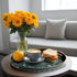 Round Serving Tray with Handles - Large Round Ottoman Tray Coffee Table Tray,Plastic Decorative Trays for Coffee
