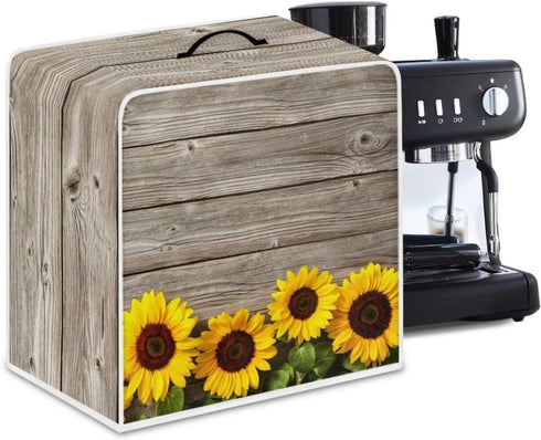 Sunflower Print Coffee Maker Cover, Blender Dust Cover, Juice Machine Protector for Kitchen Appliances with Top Handle