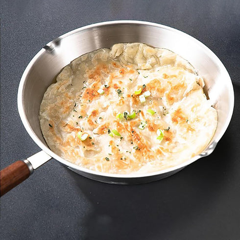 Luqeeg Stainless Steel Mini Frying Pan, Non-Stick Egg Skillet, Compatible with Induction and Gas Stoves (16CM)