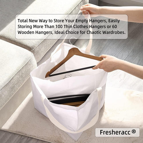Fresheracc Clothes Hanger Organizer Holder for Space Saving, Triangle Storage Bag with Handles for Closet Tidier