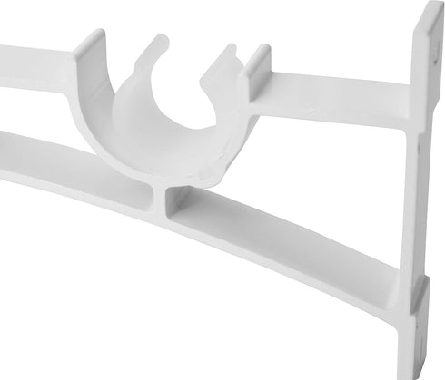 AddGrace Double Curtain Rod Brackets Set of 4, White Drapery Rod Window Hardware Holders
