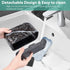 Boperzi Black Toothbrush Holder, Detachable Anti-slip Marble Organizer for Bathroom Countertop with Drainage Holes