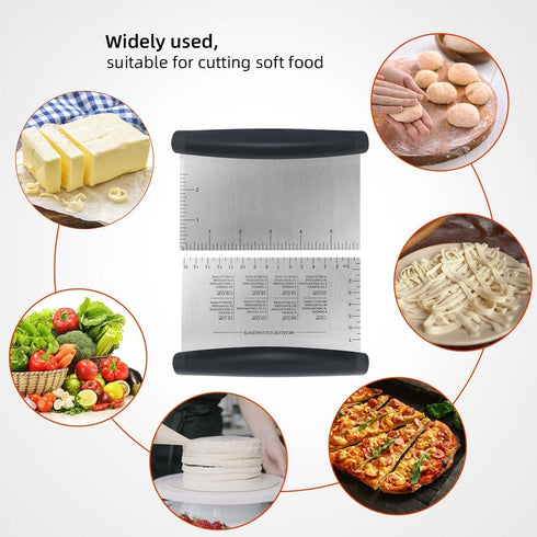 Plastic Bread Scraper Dough Cutter with Measuring Scale, Multipurpose Kitchen Tool for Baking and Food
