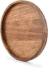 EDHAS (12" 12" 1") Round Wooden Decorative Candle Holder Tray for Coffee Table Centerpieces Modern Farmhouse Home
