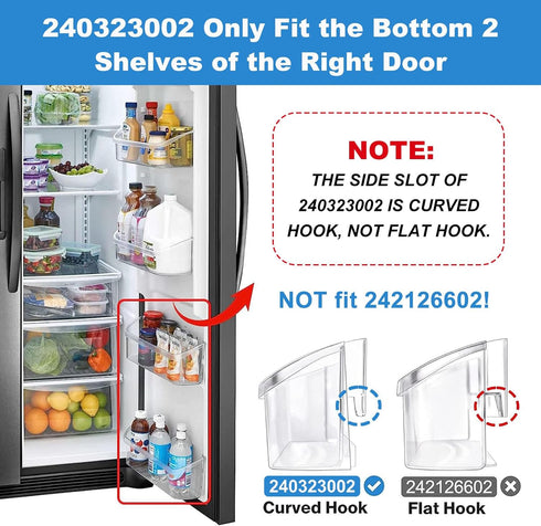 UPGRADED 240323002 Refrigerator Door Bin Shelf, Compatible with Frigidaire & Kenmore, Replacement Parts for Bottom