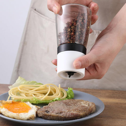 Premium Salt and Pepper Grinder Set of 4, Refillable Manual Salt and Pepper Mill, Adjustable Ceramic, Glass Shaker