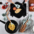 Pasta Server Silicone Cooking Utensil, BPA Free Non-Toxic Spaghetti Spoon with Natural Wood Handle