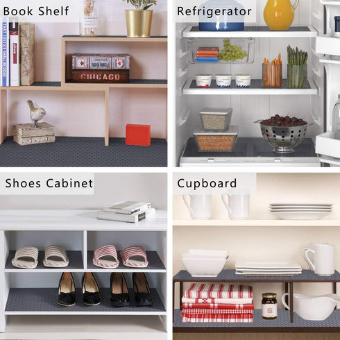 HooTown Shelf Liner Kitchen Cabinet Drawer Mats, 11.8 Inch Wide x 78.7 Inch Long, Non Adhesive EVA Plastic Waterproof