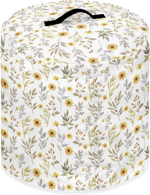 Dust Cover for 8 Quart Round Pressure Cooker Cover Floral Art Print Home Decor Accessories for Small Kitchen Appliance