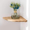 Corner Shelf, 7inch Solid Oak Wood Floating Corner Shelf Wall Mount Round