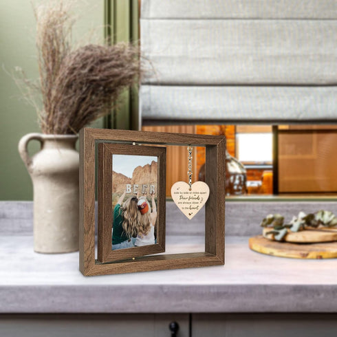 Best Friend Picture Frame Gifts for Long-Distance Friendships - Side by Side or Miles Apart, Gifts for Women, BFF,
