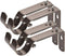 Curtain Rod Bracket Set of 4, Adjustable for 7/8 or 1 Inch Rods, Antique Silver