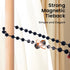 Magnetic Curtain Tiebacks, 2 Pack Curtain Tie Backs for Curtains, Wood Bead Curtain Holders for Boho Bedroom Decor,