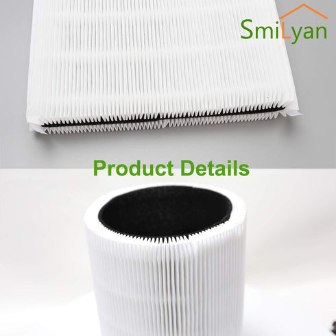 Smilyan 3 Pack Replacement Filters for Blueair Blue Pure 411, 411+ 411 Auto and Mini Air Purifier