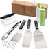 Metal Spatula Set - Griddle Accessories Kit for BBQ Grill, Flat Spatula, Hamburger Turner, Commercial Grade