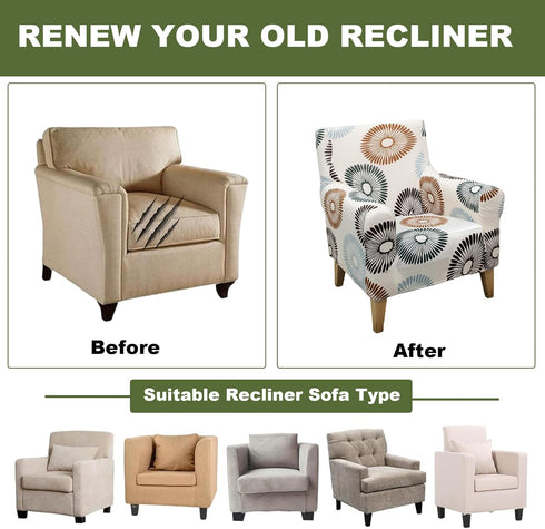 FUANGUI Banquet Armchair Slipcover Printed Chair Covers with Arms Stretch Club Chair Slipcover Soft Armchair Sofa