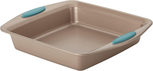 Rachael Ray Cucina Nonstick Baking Pan - Square 9 Inch Cake Pan, Brown