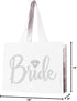 Giant 18" x 14" Canvas Bride Tote Bag - Diamond Motif Rhinestone Totes - Wedding Accessories & Bridal Shower Gifts