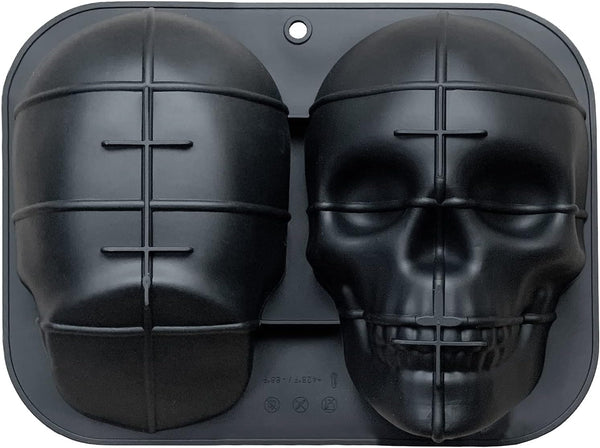 JETKONG Extra Large Silicone Skull Cake Mold, Haunted Skull Baking Cake Pan for Halloween and Birthday Party