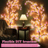 Glooglitter 2 Sets 3.94 48 Cherry LED Tree Branch Lights for Wall FT LED Cherry Blossom Willow Vine Twig Flower String