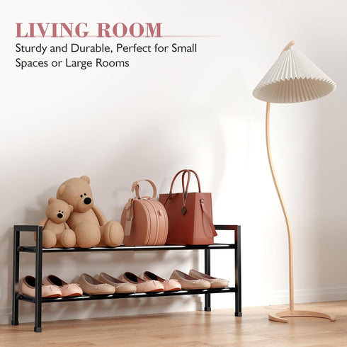 2 Closet, 18-33 Bumusty Tier Expandable Shoe Rack for Adjustable Shoe Rack for Small Space, Small Shoe Organizer