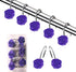 DLD 12 PCS Home Fashion Decorative Anti Rust Shower Curtain Hooks, Rose Design Shower Curtain Rings Hooks (Purple)