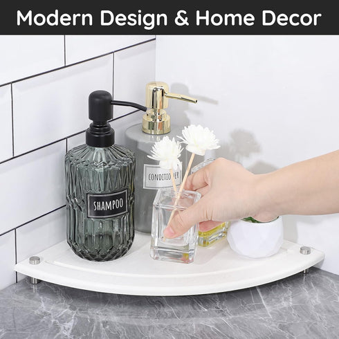 Segbeauty Fast Drying Corner Counter Shelf, 9.85in Diatomite Tray for Bathroom Counter Decor, Soap Dispenser Organizer