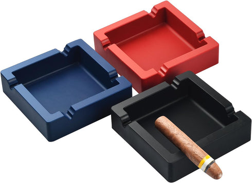 Large Black Cigar Ashtray for Cigarettes, Dual-use Unbreakable Silicone Ashtray for Outdoor/Indoor Home Decor