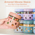 6-Pack 10 oz Gemice Overnight Oats Containers with Lids and Silicone Sleeves, Glass Mason Jars with Airtight Lid