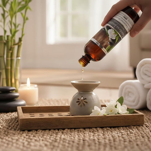 Set 2, 5 oz Settings. P1 Hosley's of Bamboo Jasmine Fragrance Warming Oils. Ideal Gift for Weddings, spa, Reiki