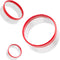 3 Pcs Round Cookie Cutters, Circle Biscuit Cutter for Baking, 0.4mm Food-Grade Stainless Steel, Red Soft Rubber Top for
