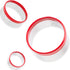 3 Pcs Round Cookie Cutters, Circle Biscuit Cutter for Baking, 0.4mm Food-Grade Stainless Steel, Red Soft Rubber Top for