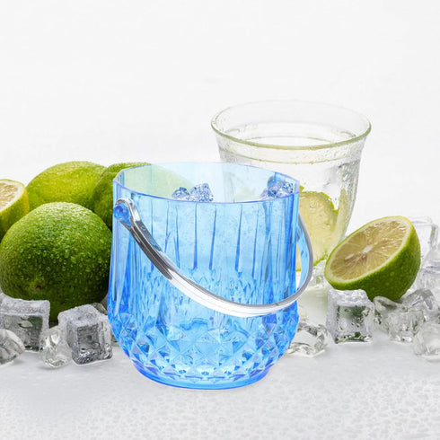Kichvoe Transparent Bar Ice Cube Bucket with Ice Tongs - 1150ml Ice Container for Home Wine and Beer Storage